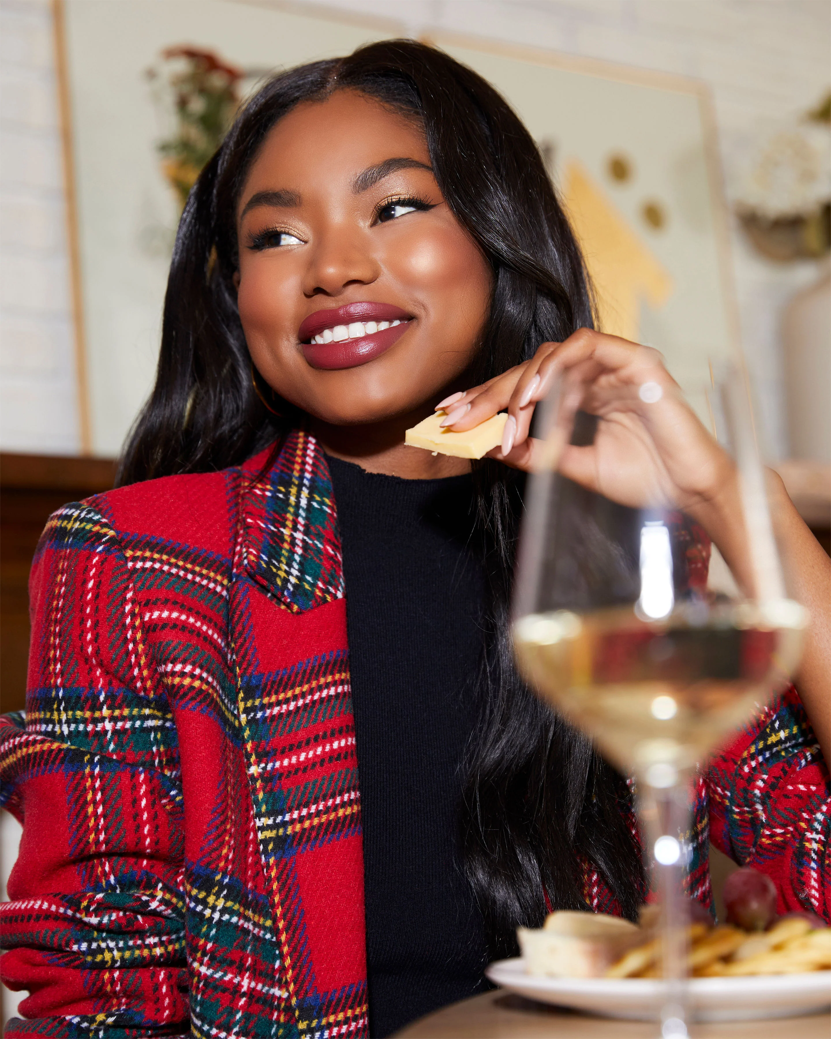 Eve Pocketed Plaid Blazer - Image 5