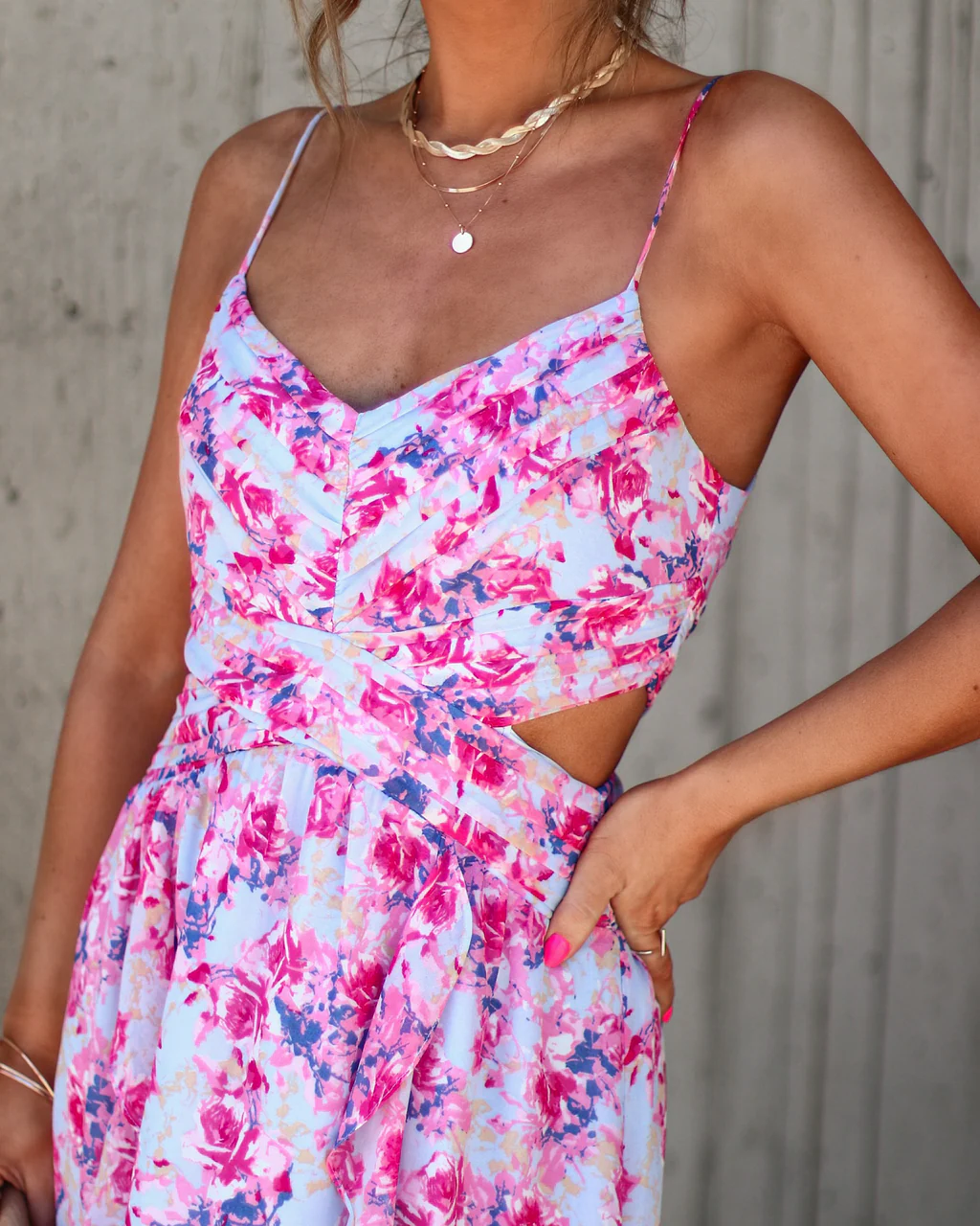 Ever So Sweet Floral Side Cutout Maxi Dress - Image 2