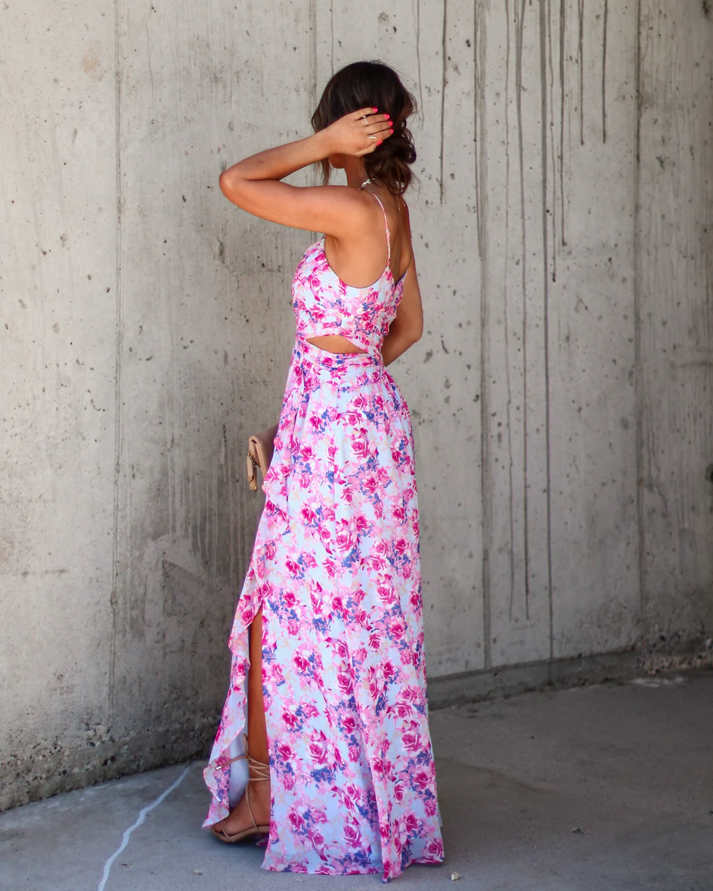 Ever So Sweet Floral Side Cutout Maxi Dress - Image 4