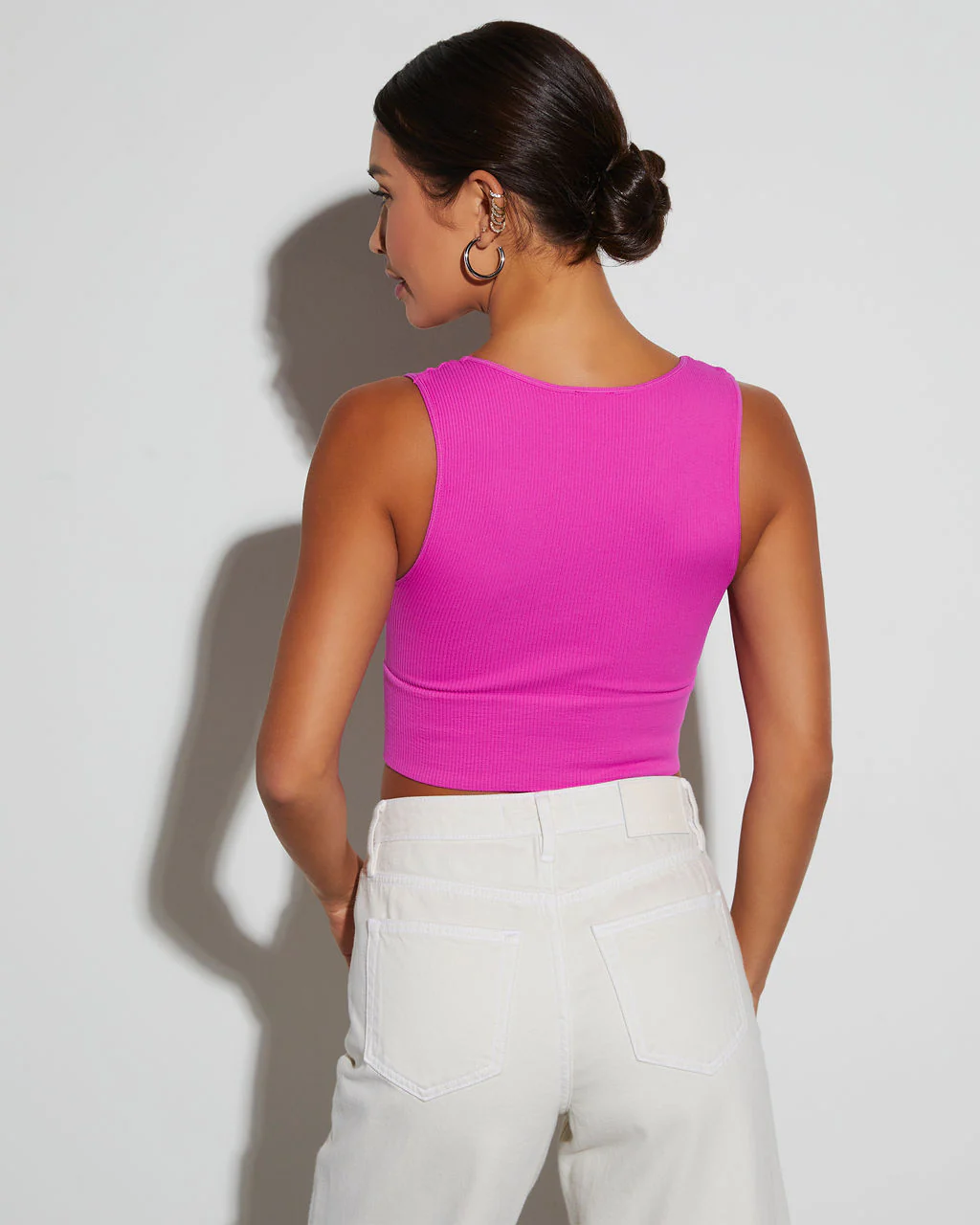 Exhale Ribbed V-Neck Crop Tank - Image 5