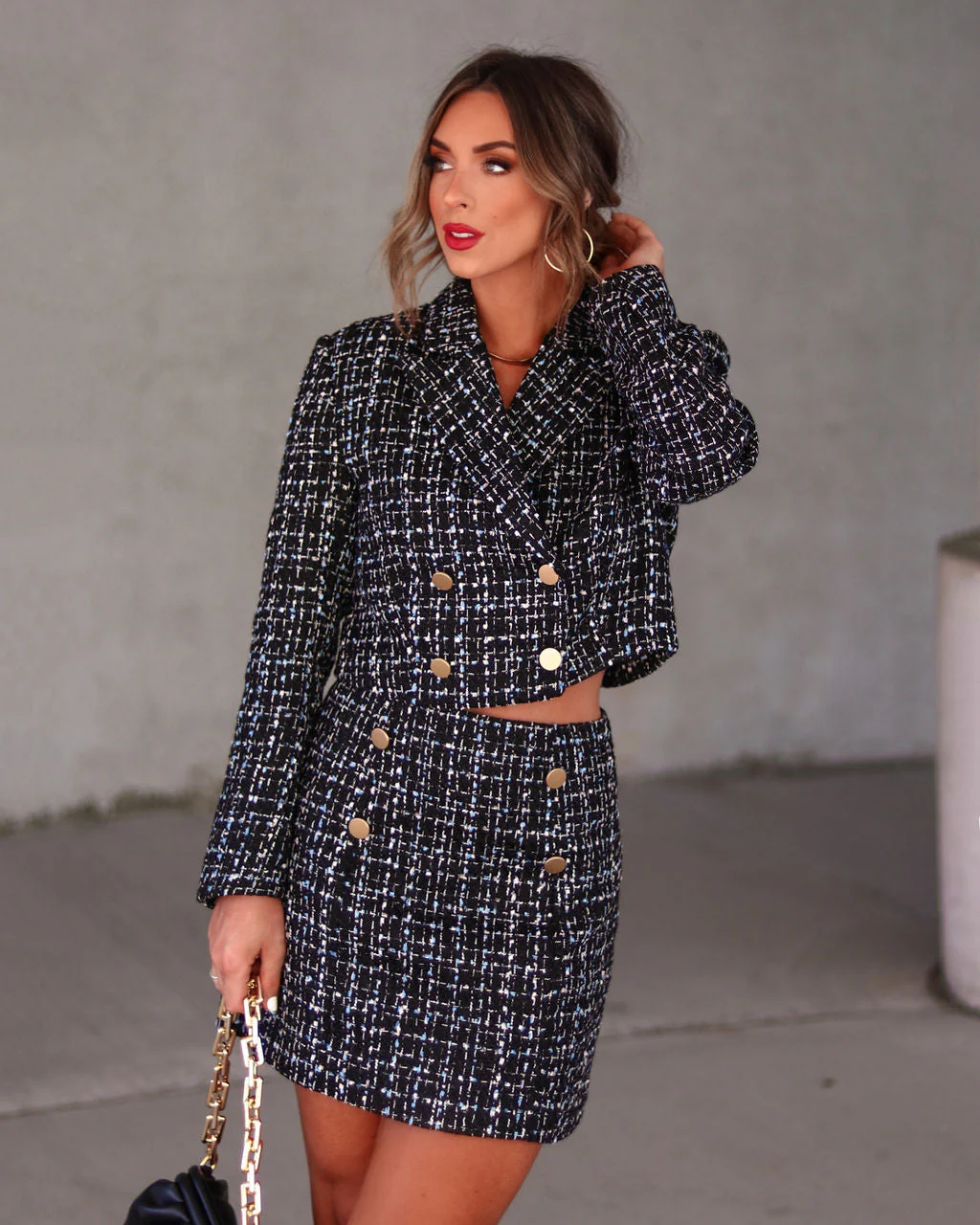 Fabiana Tweed Crop Blazer - Image 5