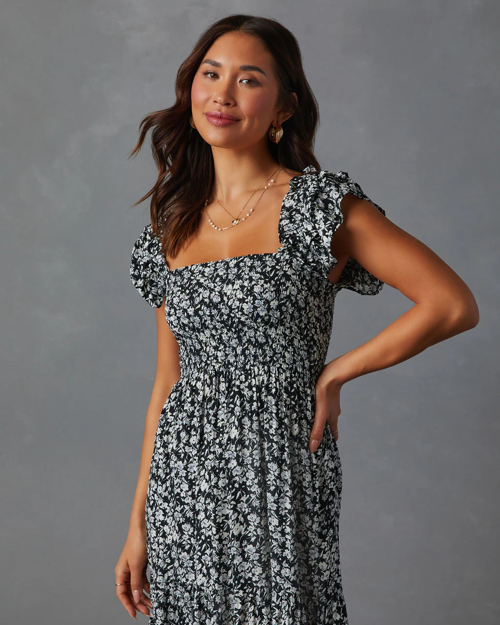 Fables Tiered Smocked Maxi Dress - Image 3