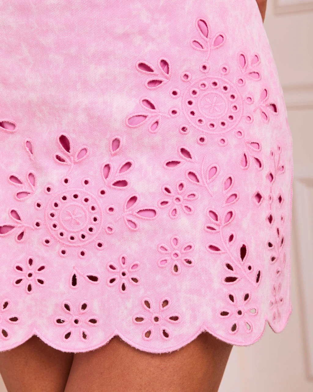 Faded Archive Eyelet Twill Mini Skirt - Image 6