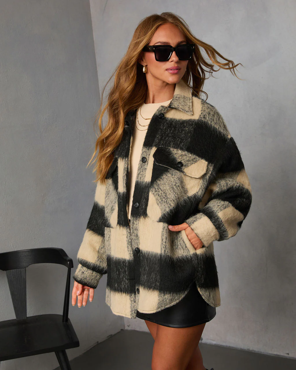 Fading Hour Heavyweight Brushed Plaid Jacket - Image 3