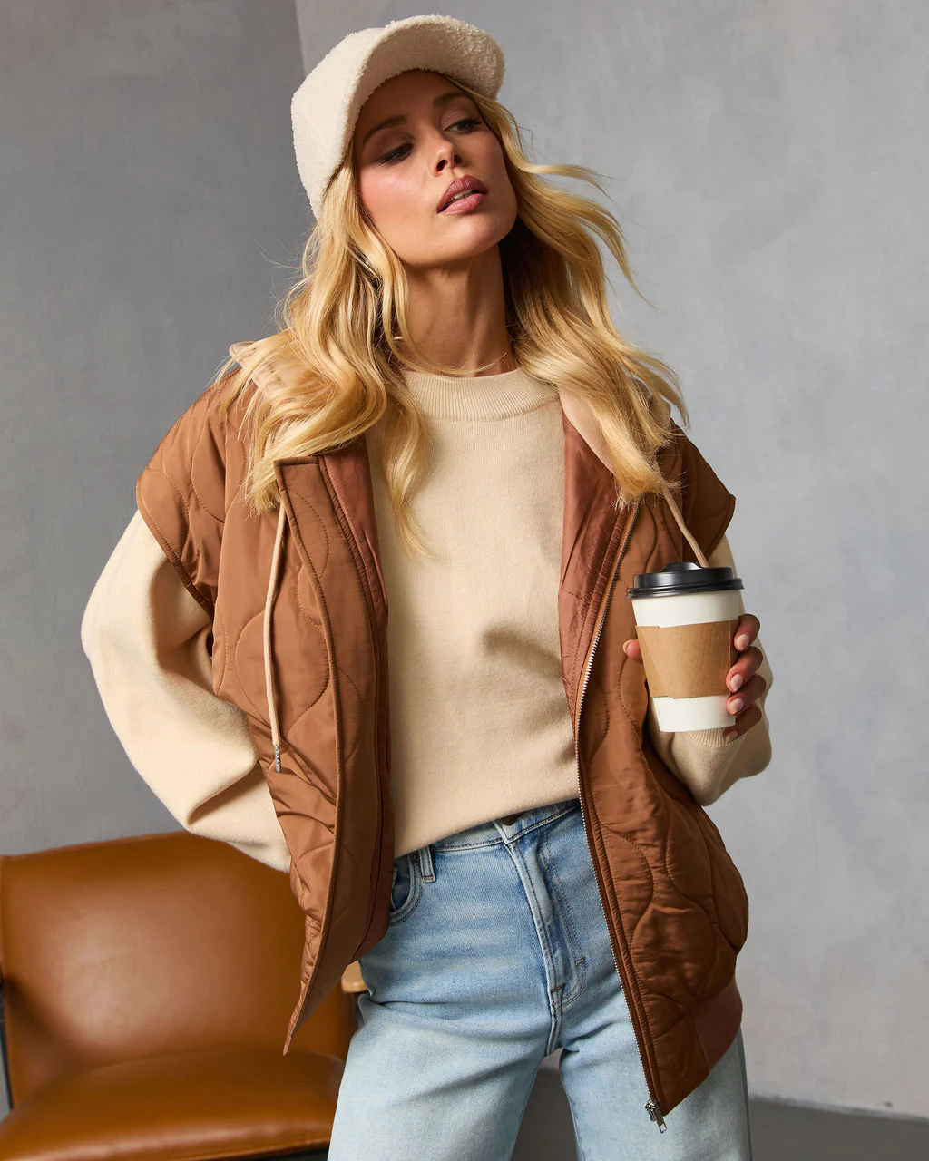 Fall And Forever Hooded Puffer Vest - Image 10