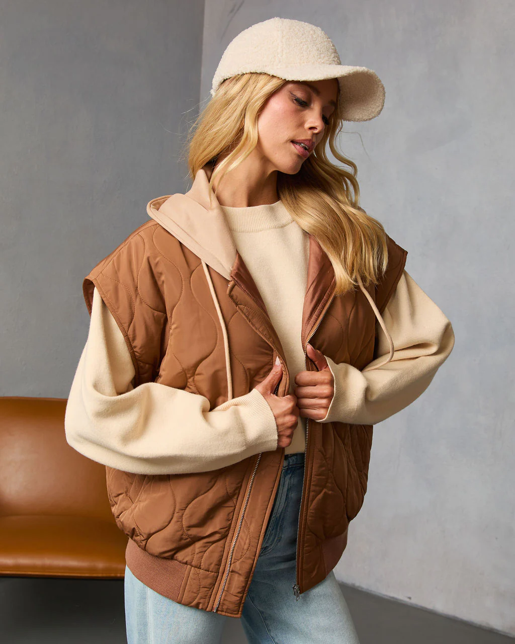 Fall And Forever Hooded Puffer Vest - Image 7