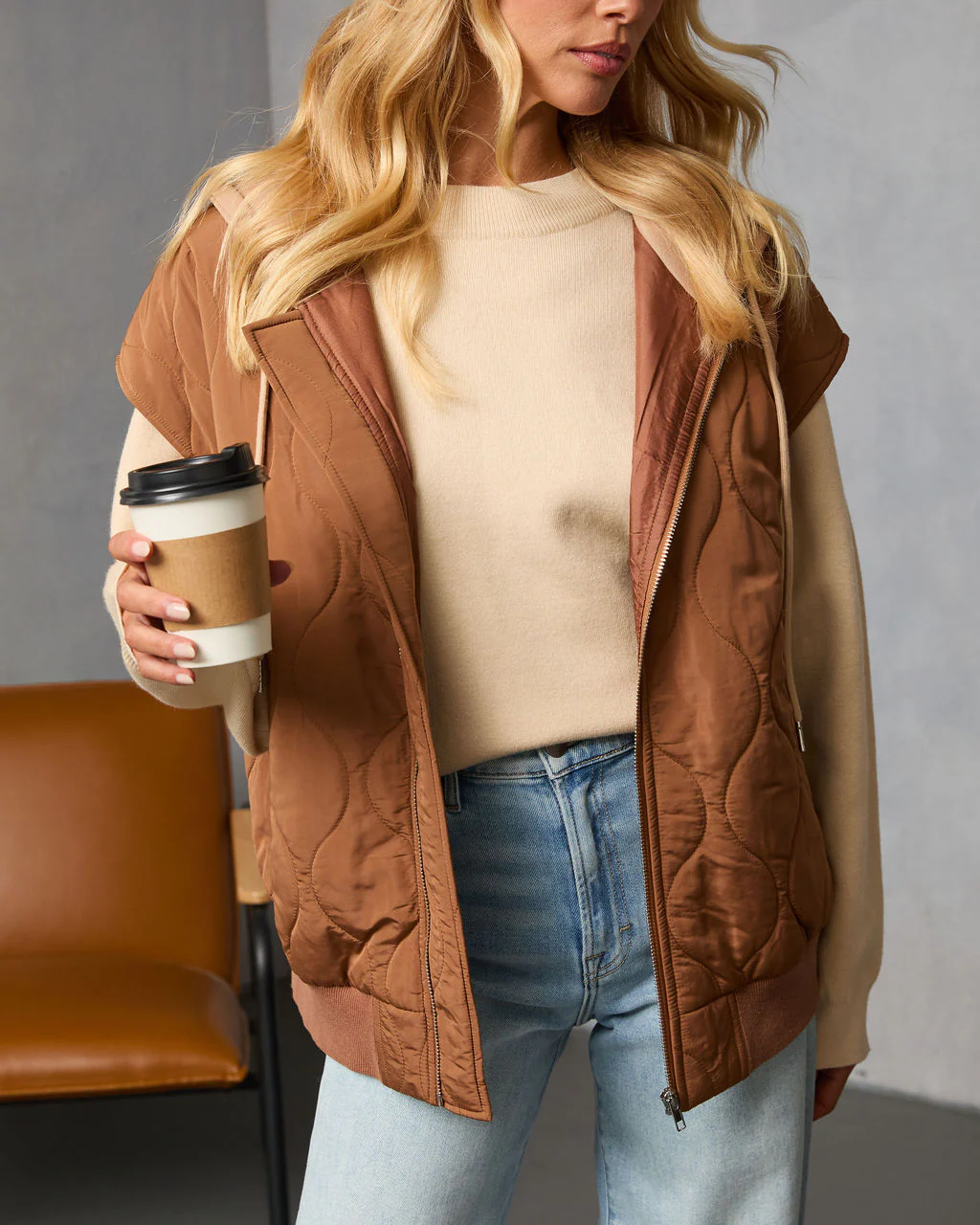 Fall And Forever Hooded Puffer Vest - Image 9