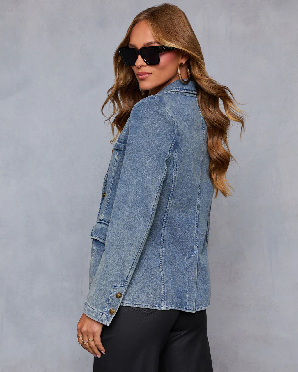 Fall Right In Denim Blazer - Image 4