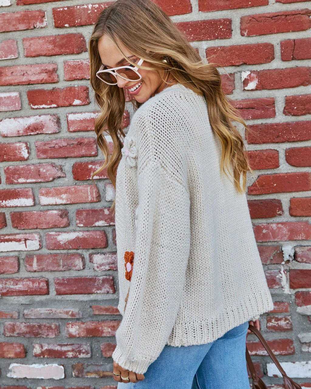 Fallen Daisy Oversized Knit Cardigan - Image 16