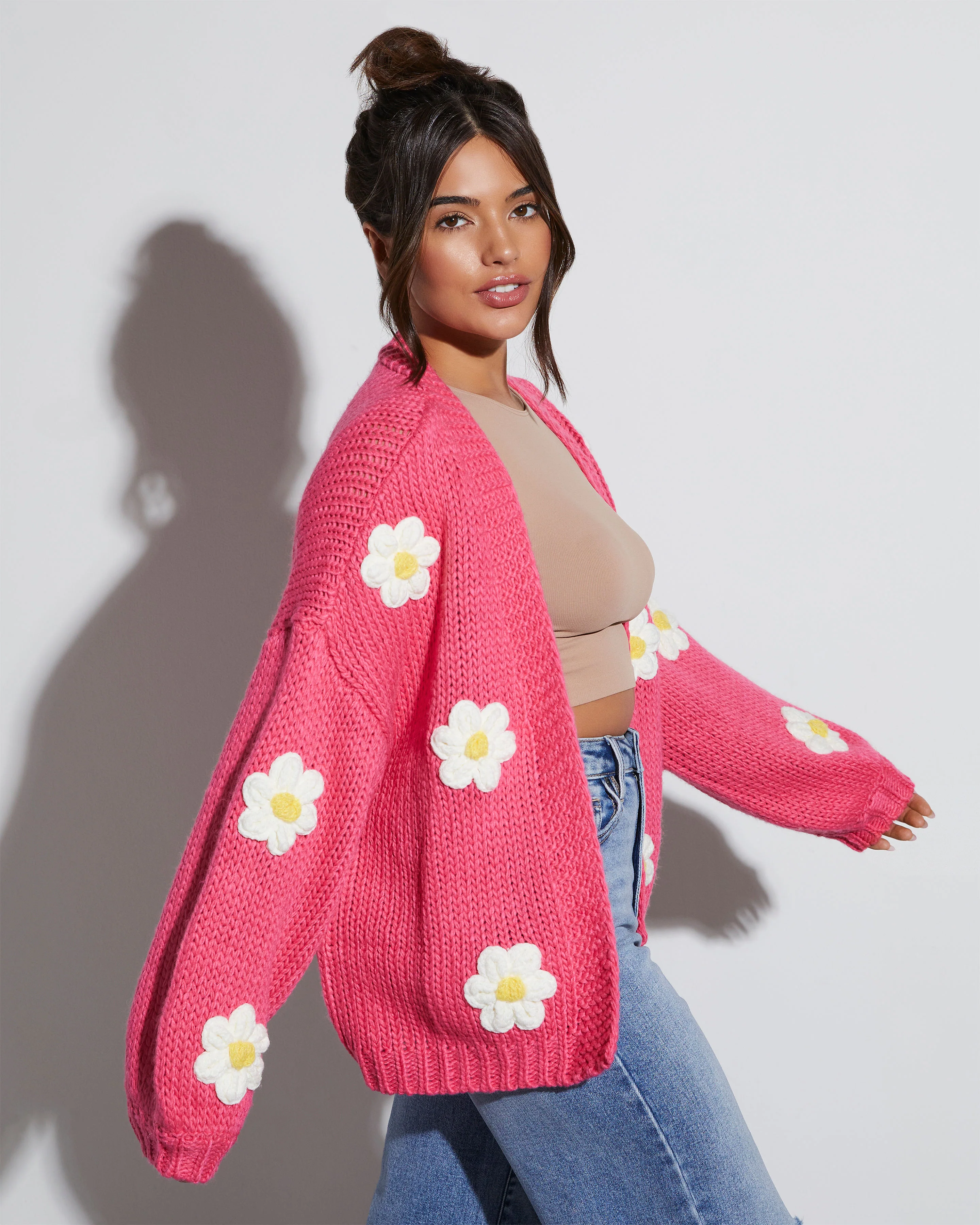 Fallen Daisy Oversized Knit Cardigan - Image 22