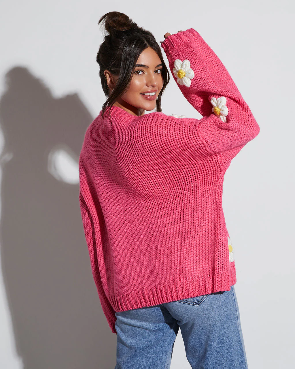 Fallen Daisy Oversized Knit Cardigan - Image 23