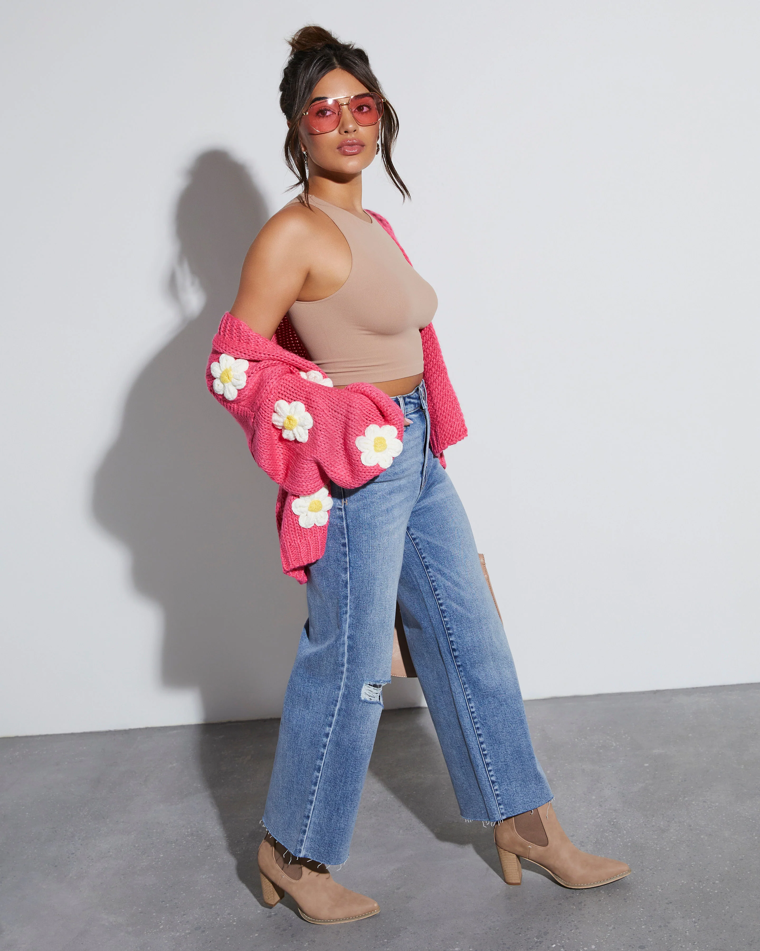 Fallen Daisy Oversized Knit Cardigan - Image 24