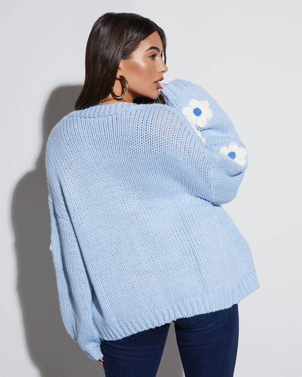 Fallen Daisy Oversized Knit Cardigan - Image 37