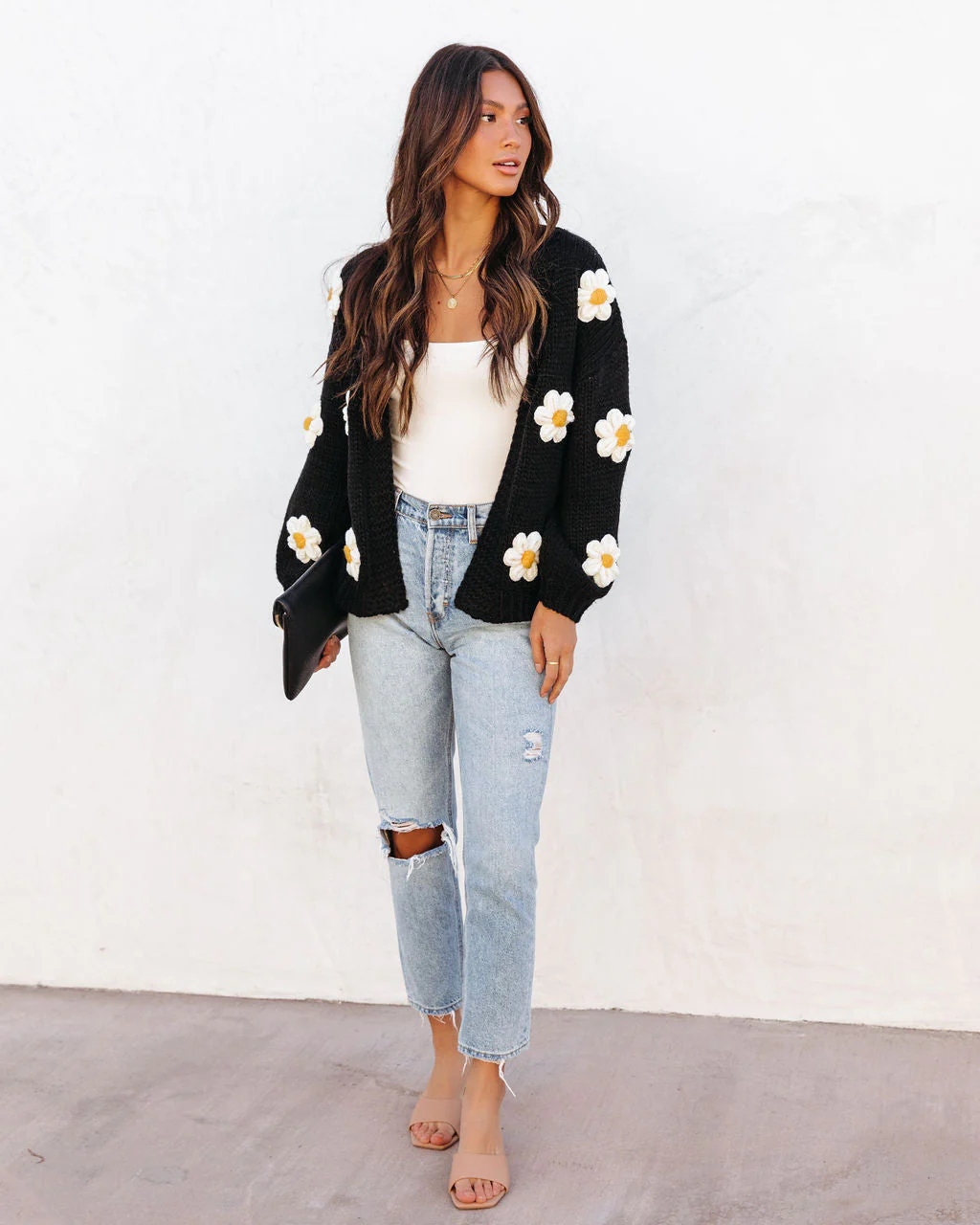 Fallen Daisy Oversized Knit Cardigan - Image 38