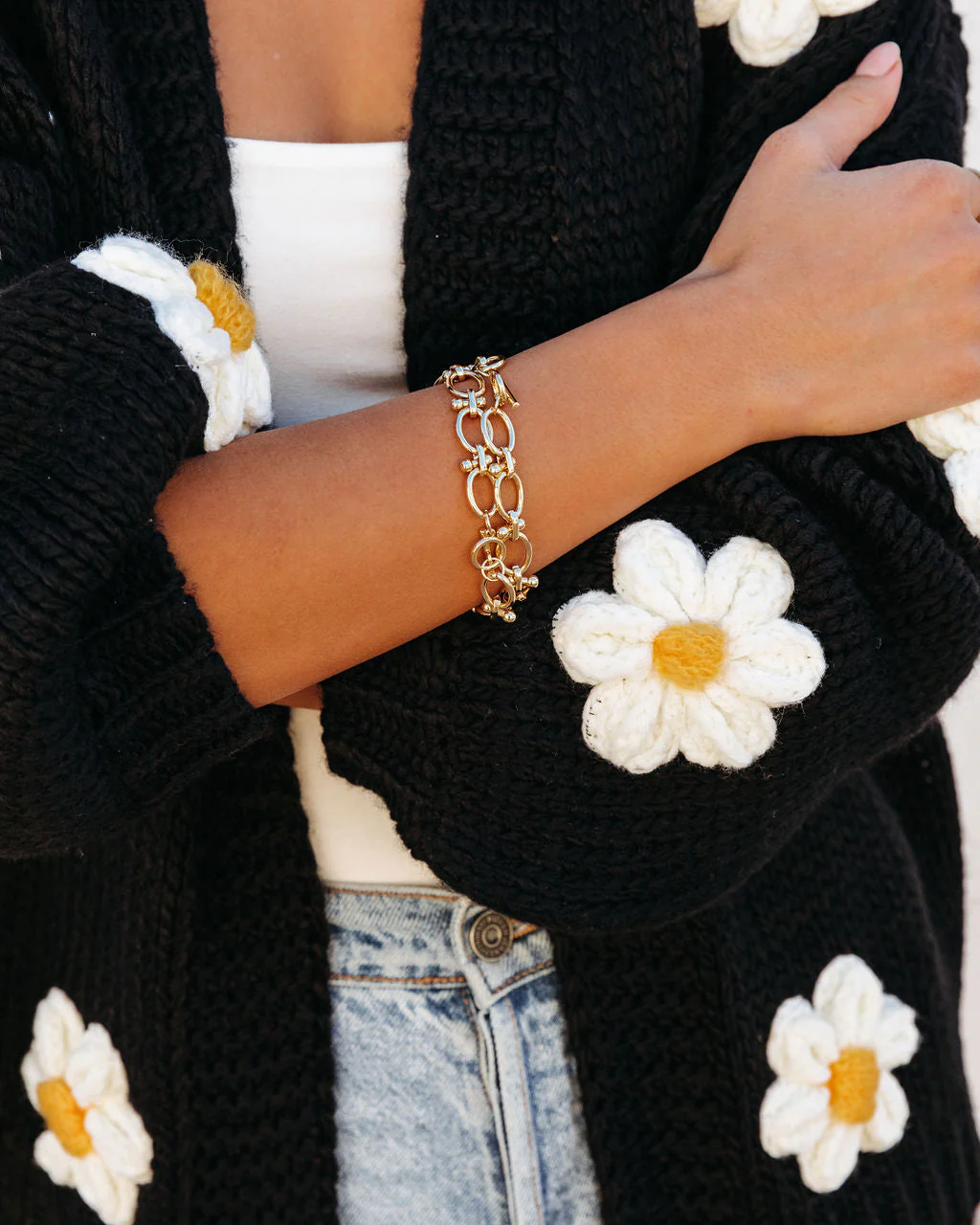 Fallen Daisy Oversized Knit Cardigan - Image 39