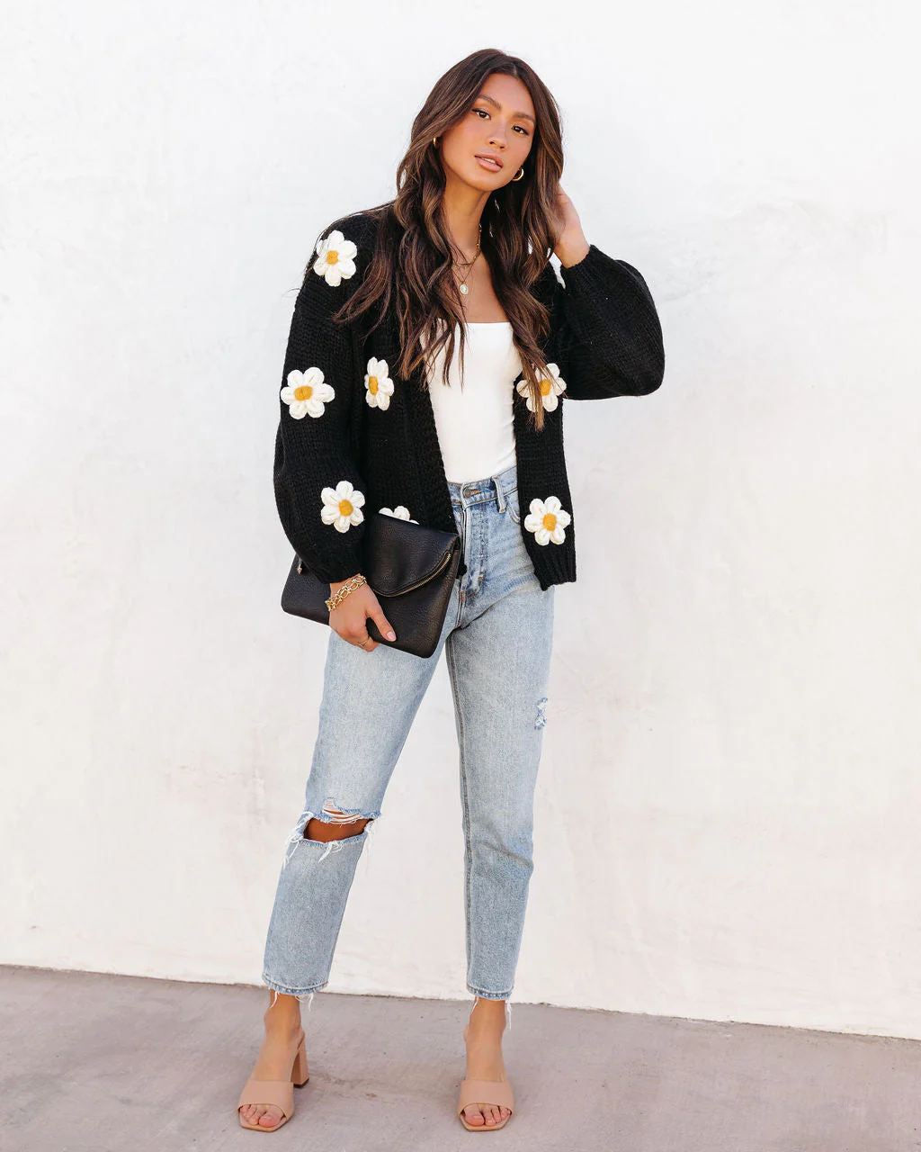Fallen Daisy Oversized Knit Cardigan - Image 40