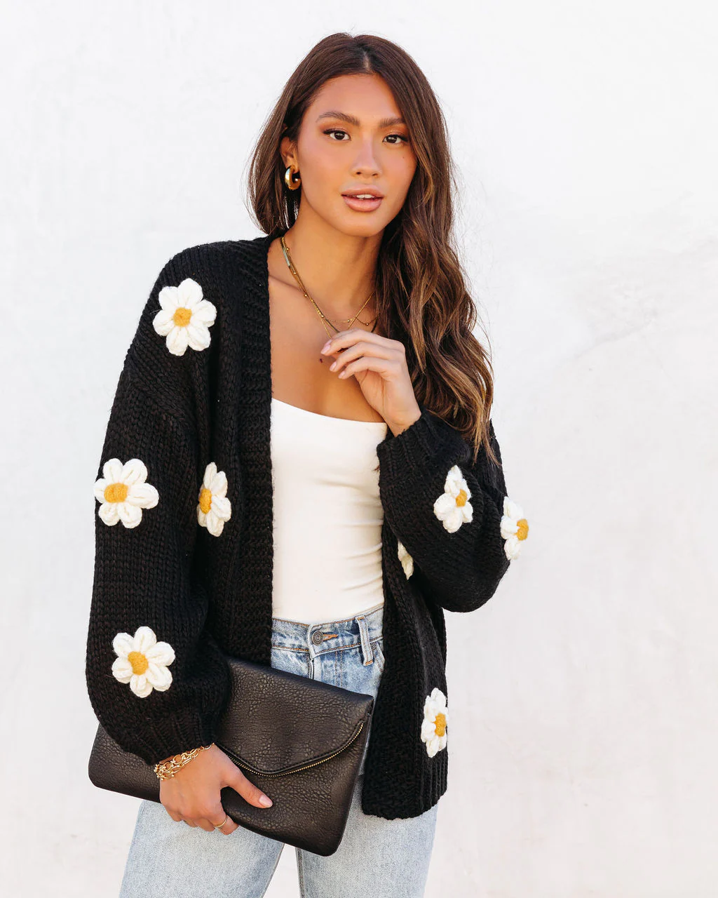 Fallen Daisy Oversized Knit Cardigan - Image 42