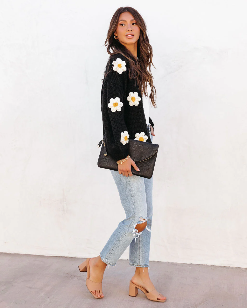 Fallen Daisy Oversized Knit Cardigan - Image 43