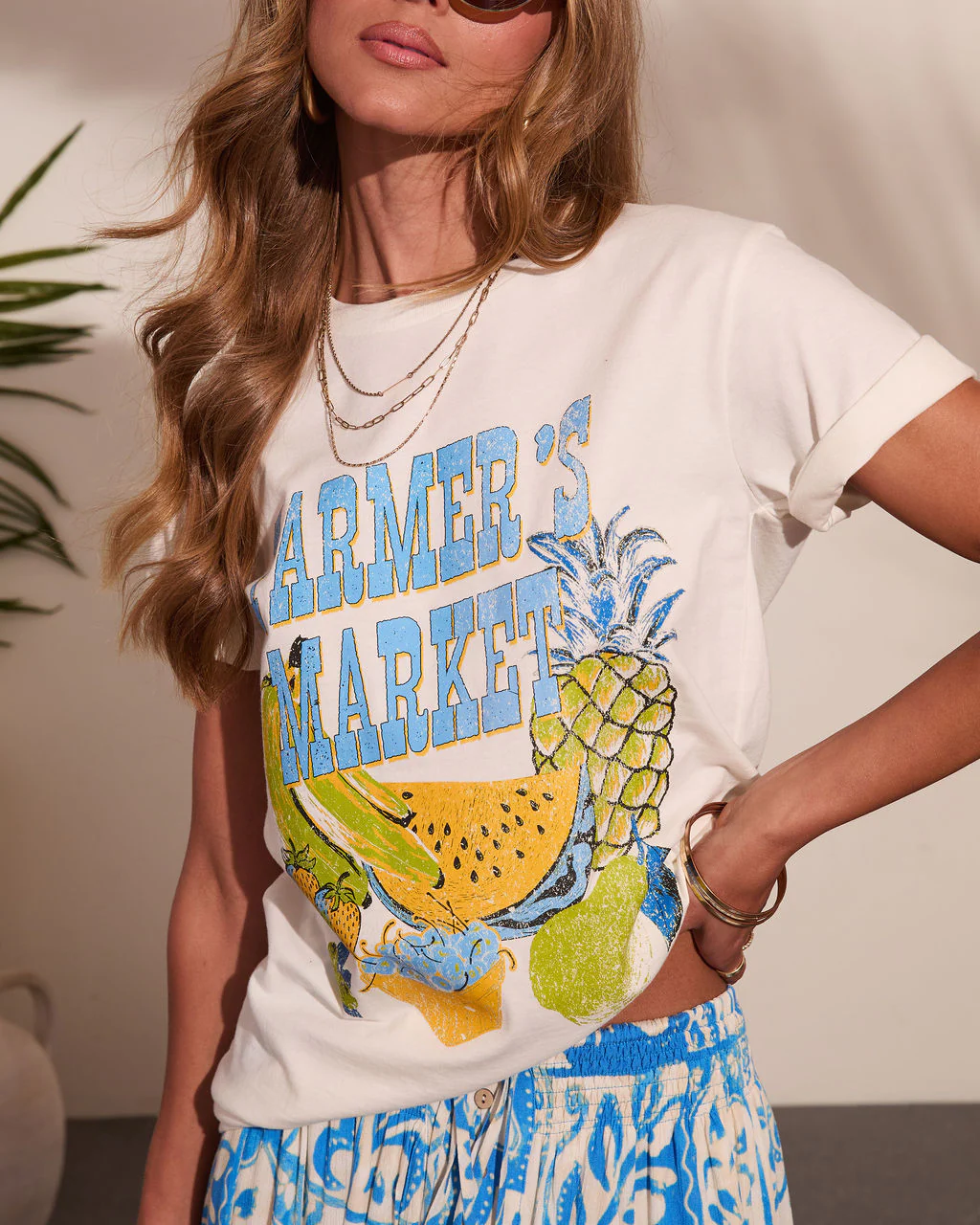 Farmers Market Fruit Graphic Short Sleeve Tee - Image 2