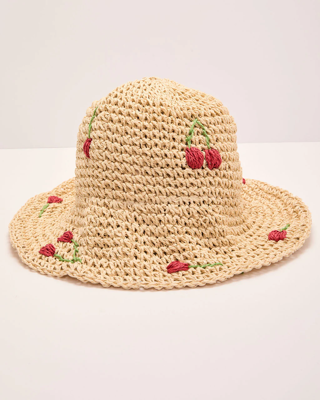 Farmstand Fresh Embroidered Floral Straw Bucket Hat - Image 2