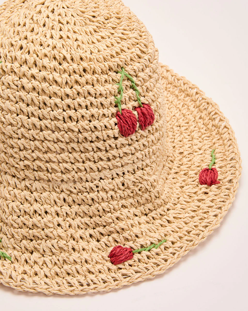 Farmstand Fresh Embroidered Floral Straw Bucket Hat - Image 6
