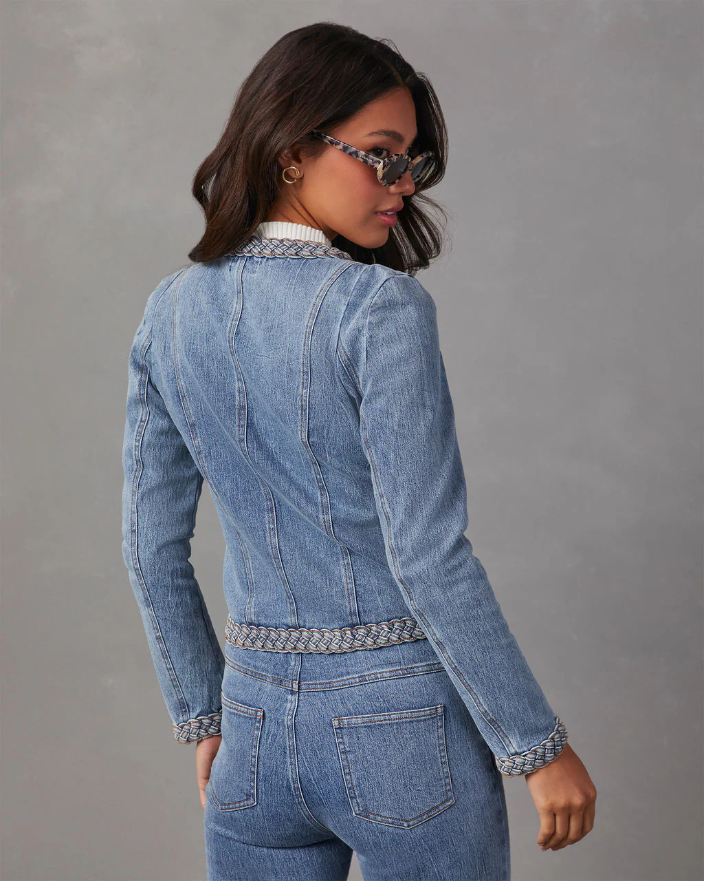Farrow Braided Denim Tailored Jacket - Image 4