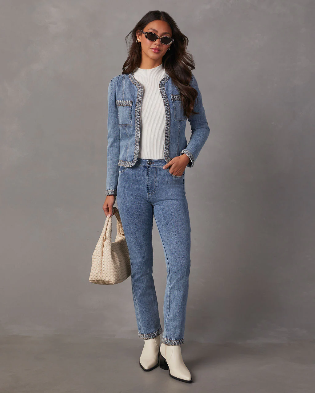 Farrow Braided Denim Tailored Jacket - Image 6