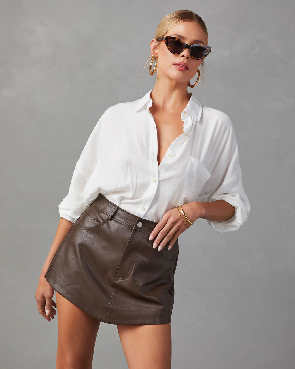 Farrow Faux Leather Skort - Image 3