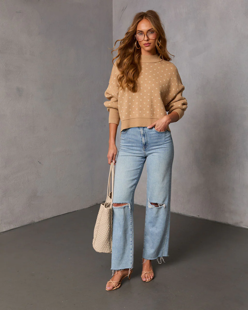 Feel The Love Mini Heart Knit Sweater - Image 2
