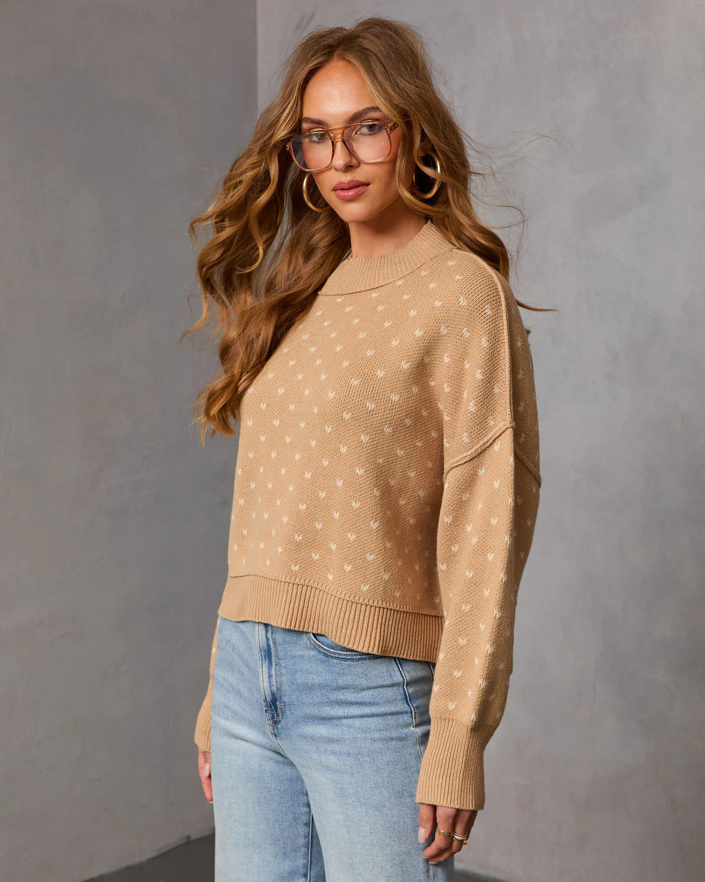 Feel The Love Mini Heart Knit Sweater - Image 3
