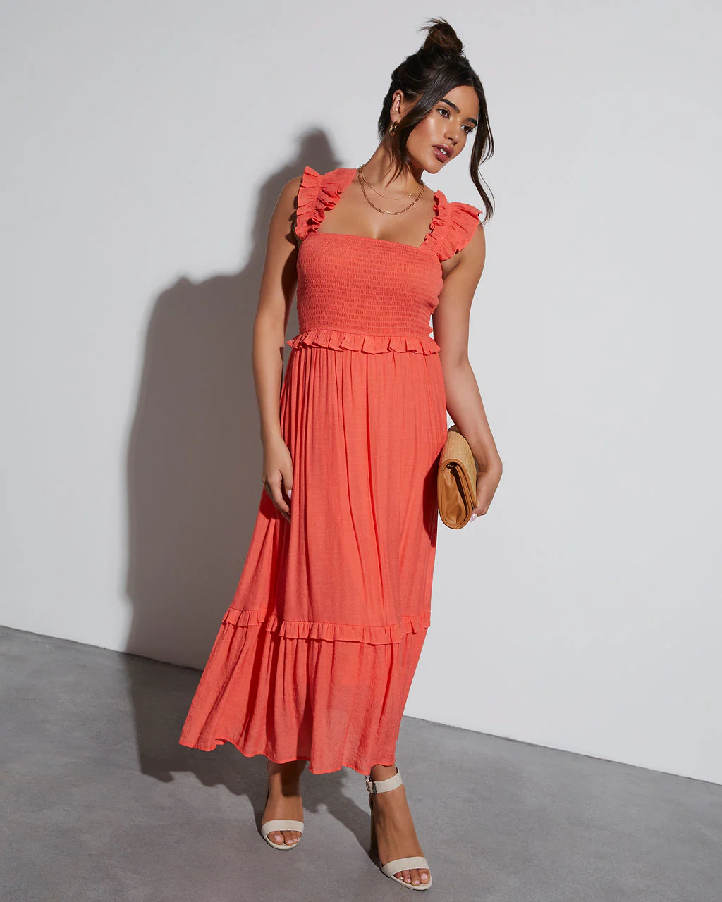 Feminine Frills Smocked Maxi Dress - Image 11