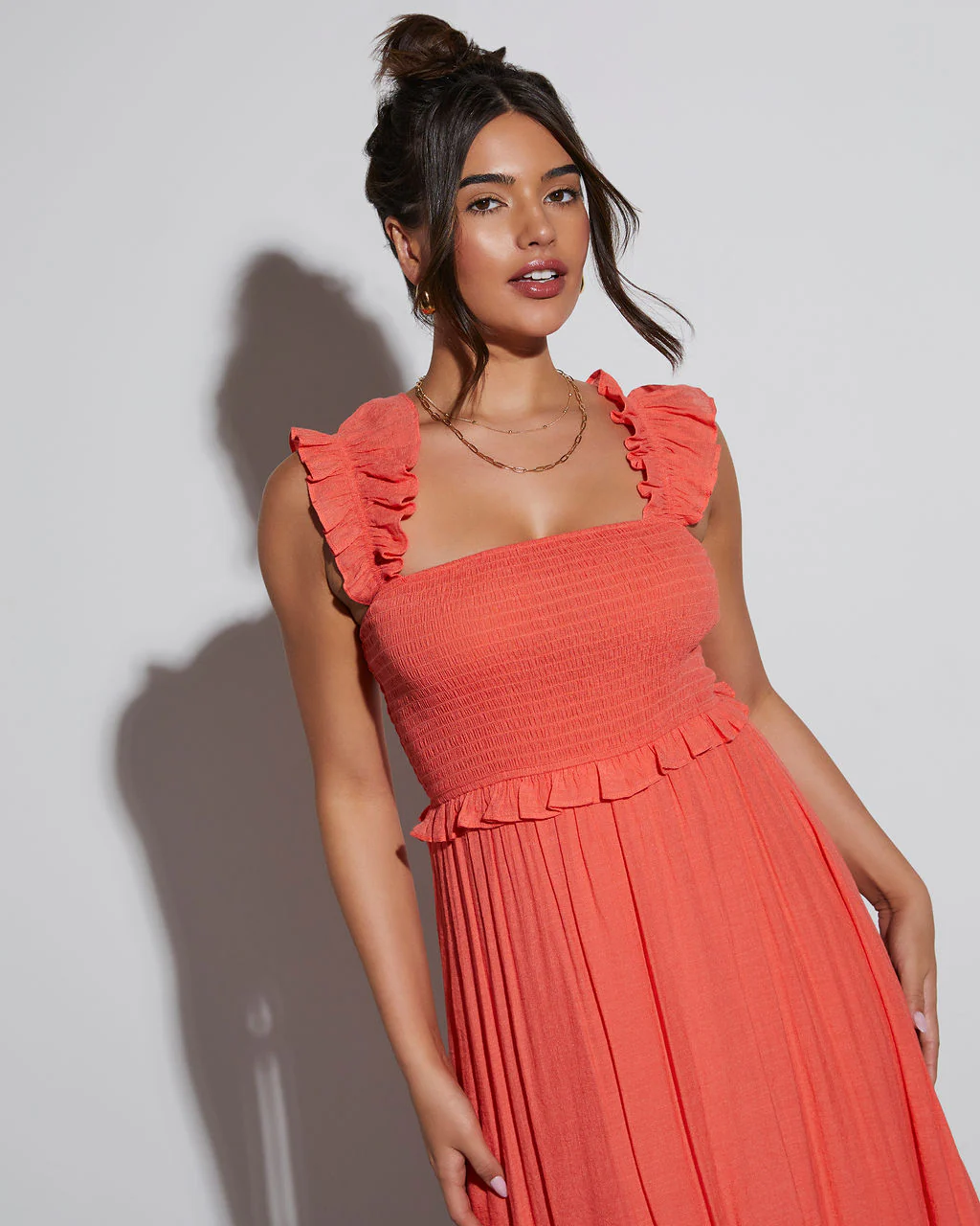 Feminine Frills Smocked Maxi Dress - Image 12