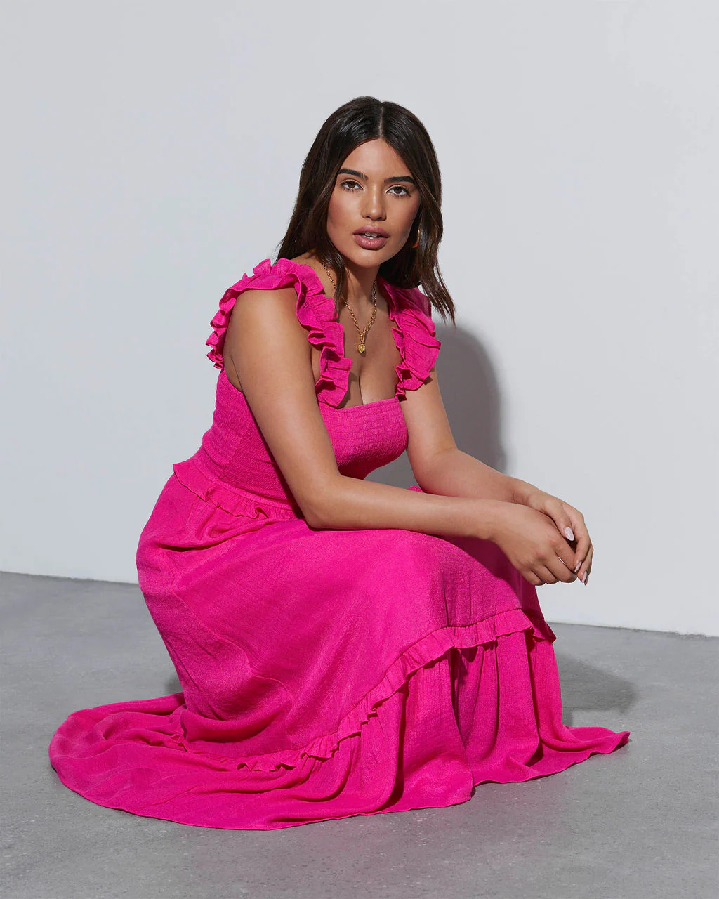 Feminine Frills Smocked Maxi Dress - Image 18
