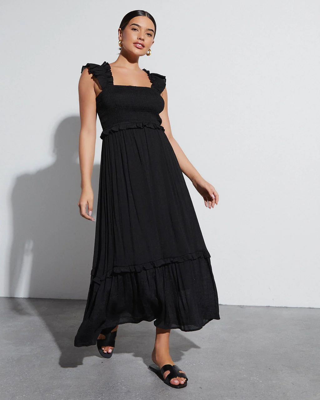 Feminine Frills Smocked Maxi Dress - Image 3