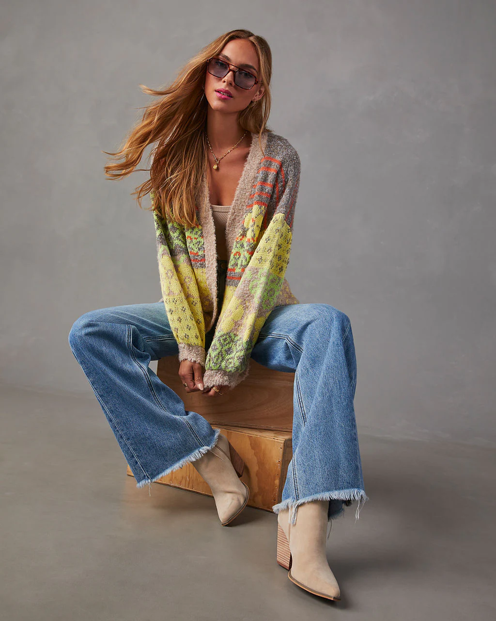 Ferrell Printed Open Front Cardigan - Image 11