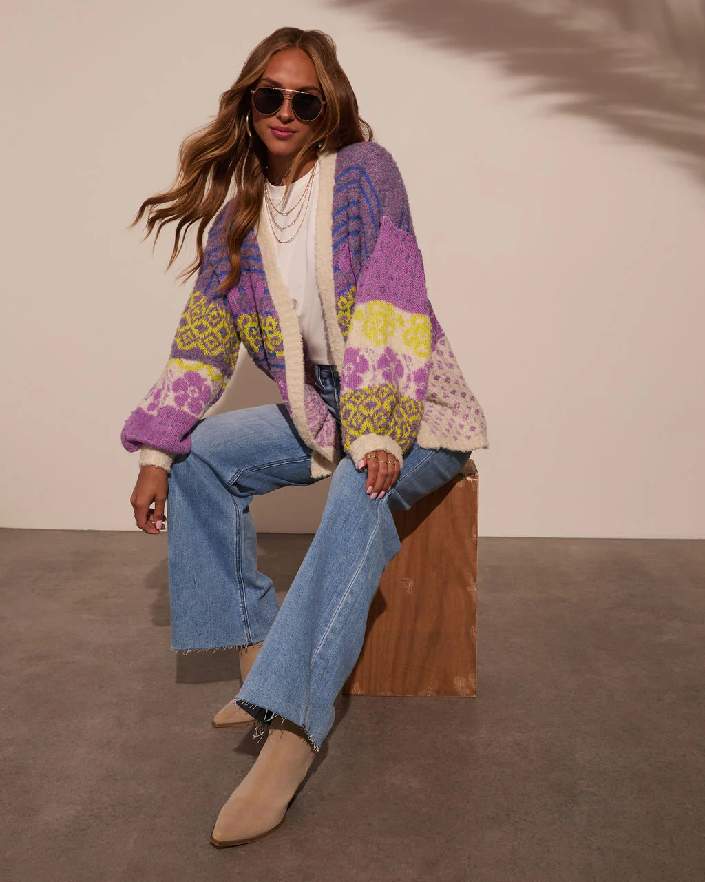 Ferrell Printed Open Front Cardigan - Image 6