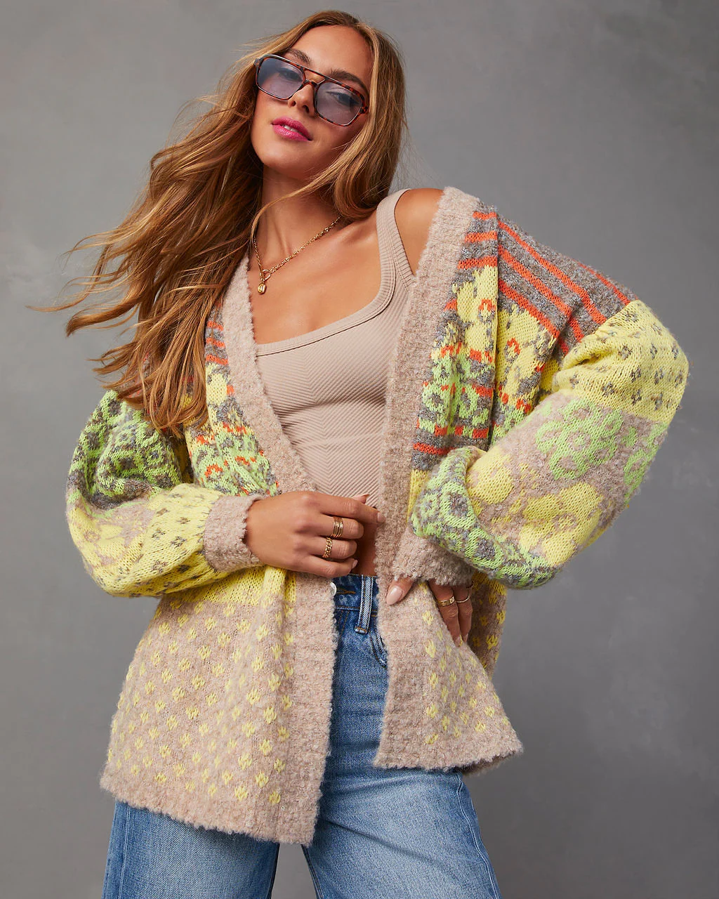 Ferrell Printed Open Front Cardigan - Image 9
