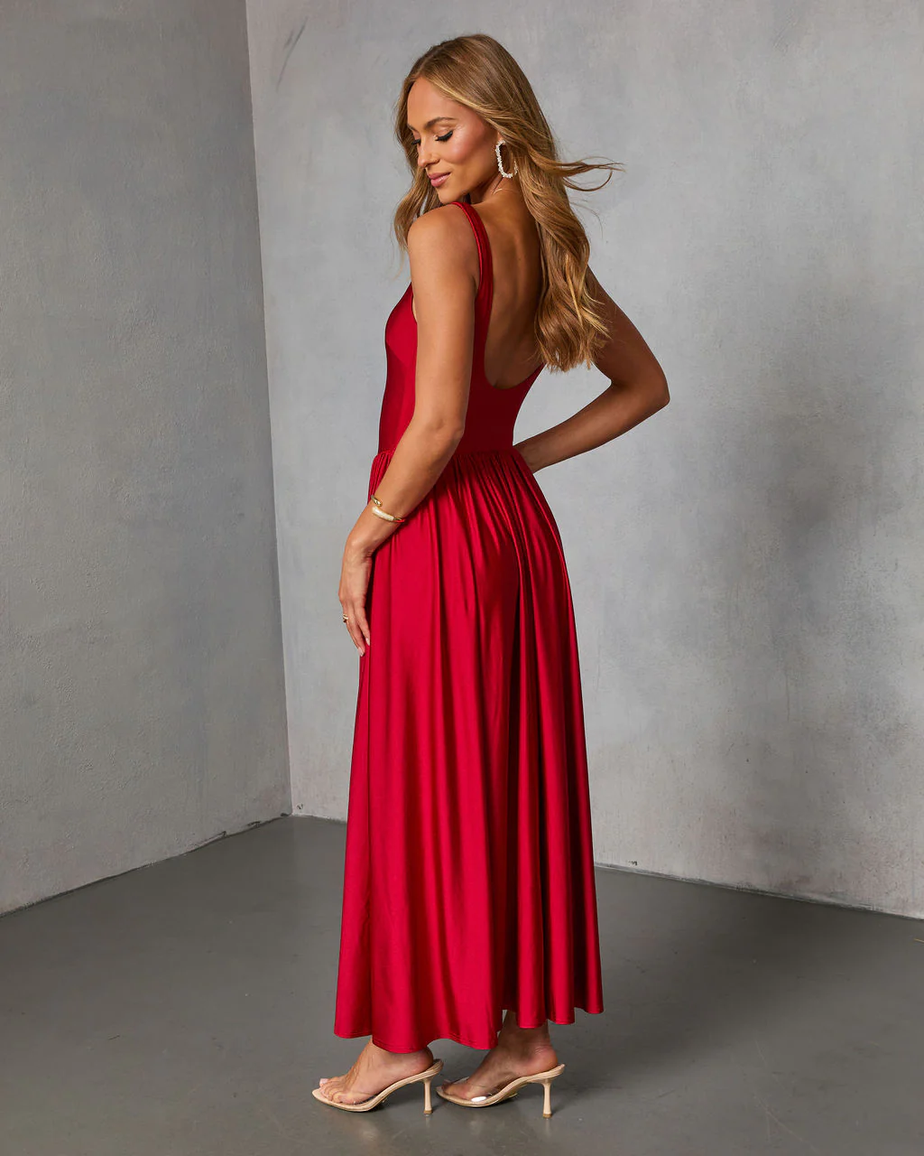 Firelight Muse Pleated Midi Dress - Image 4