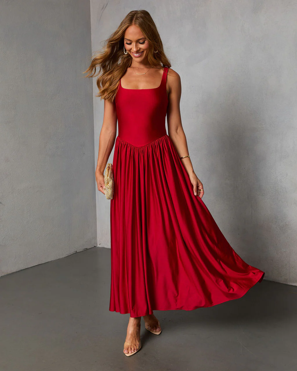 Firelight Muse Pleated Midi Dress - Image 5