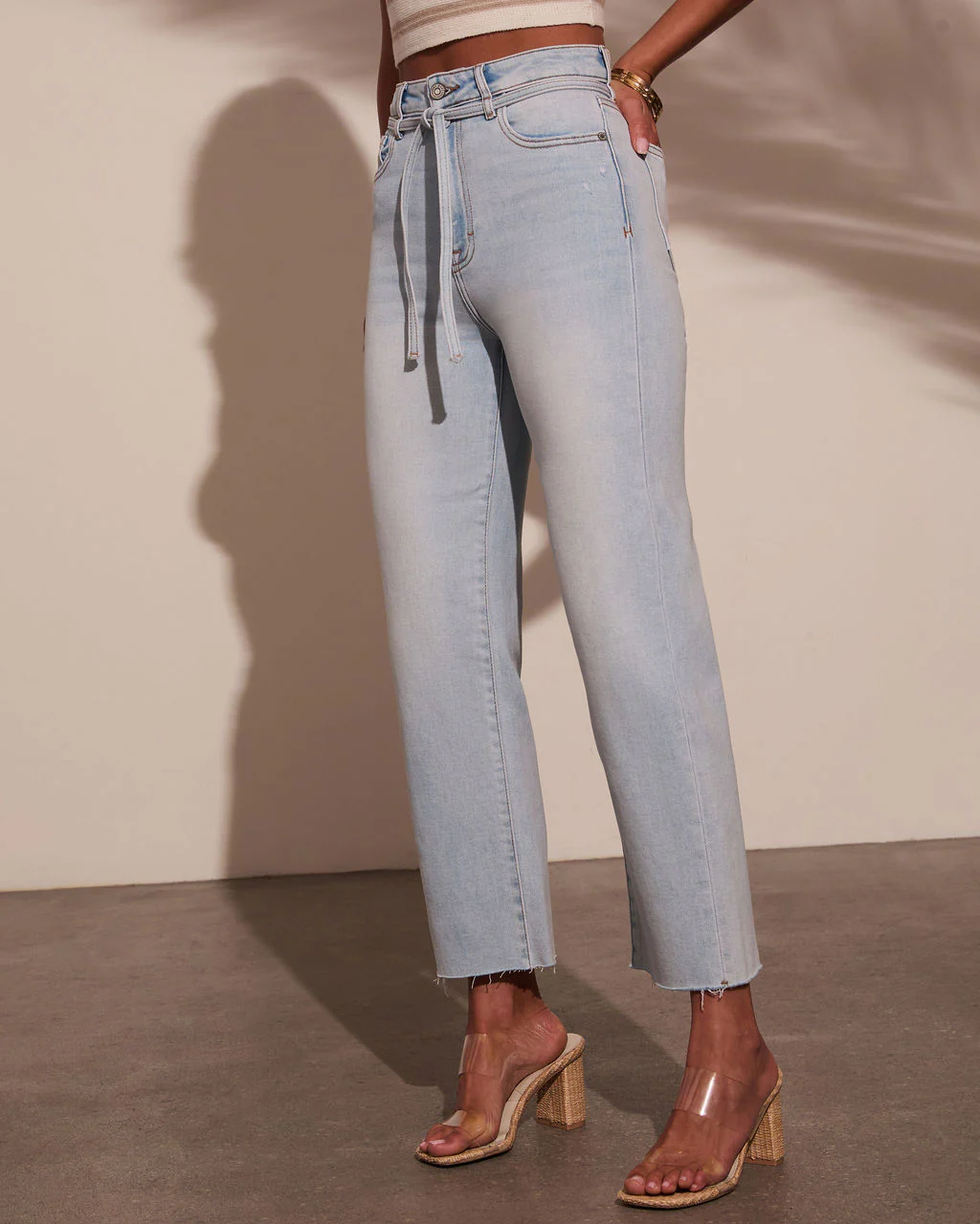 Fitzpatrick Super Stretch High Rise Belted Jeans - Image 3