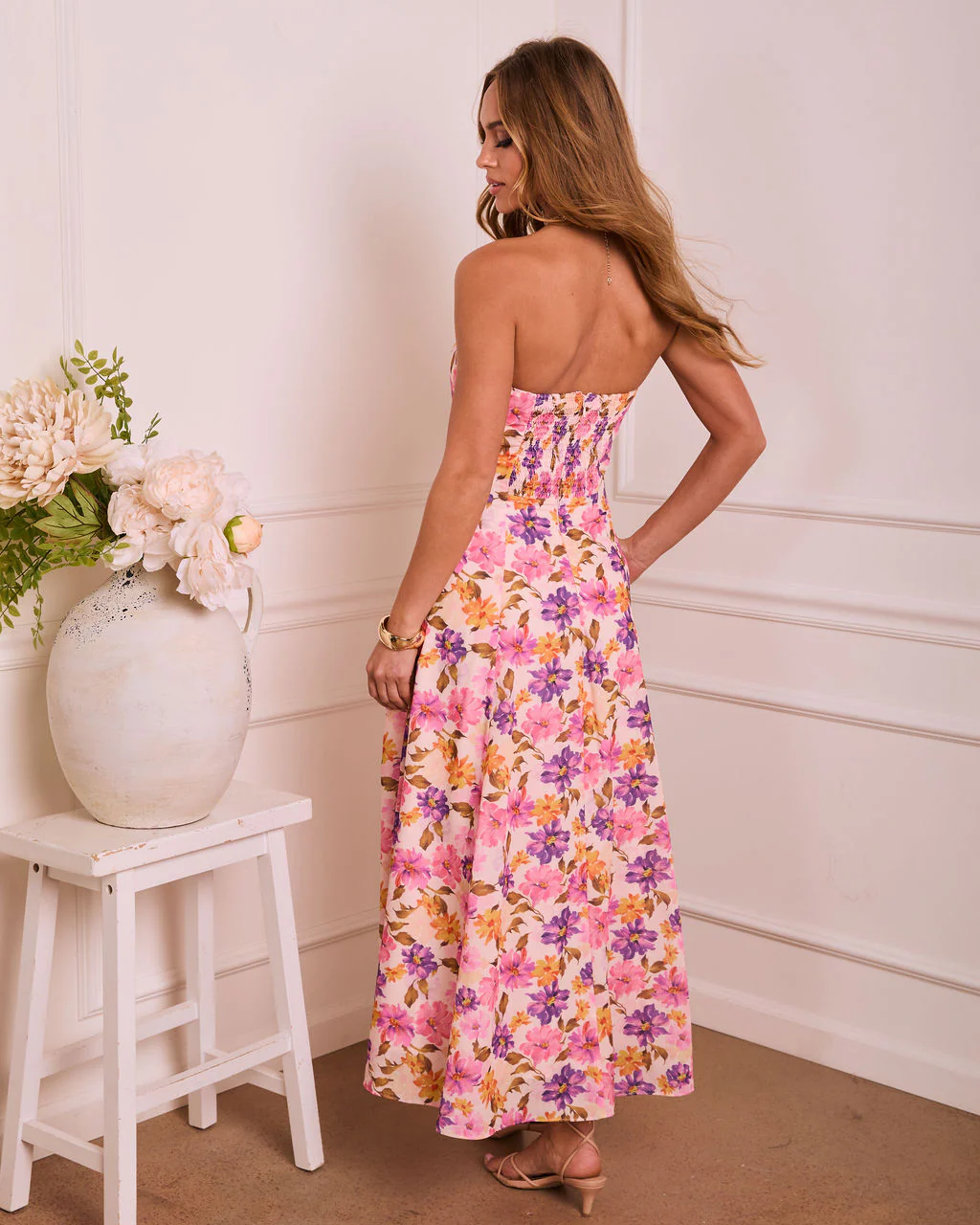 Floral Daydream Floral Strapless Maxi Dress - Image 4