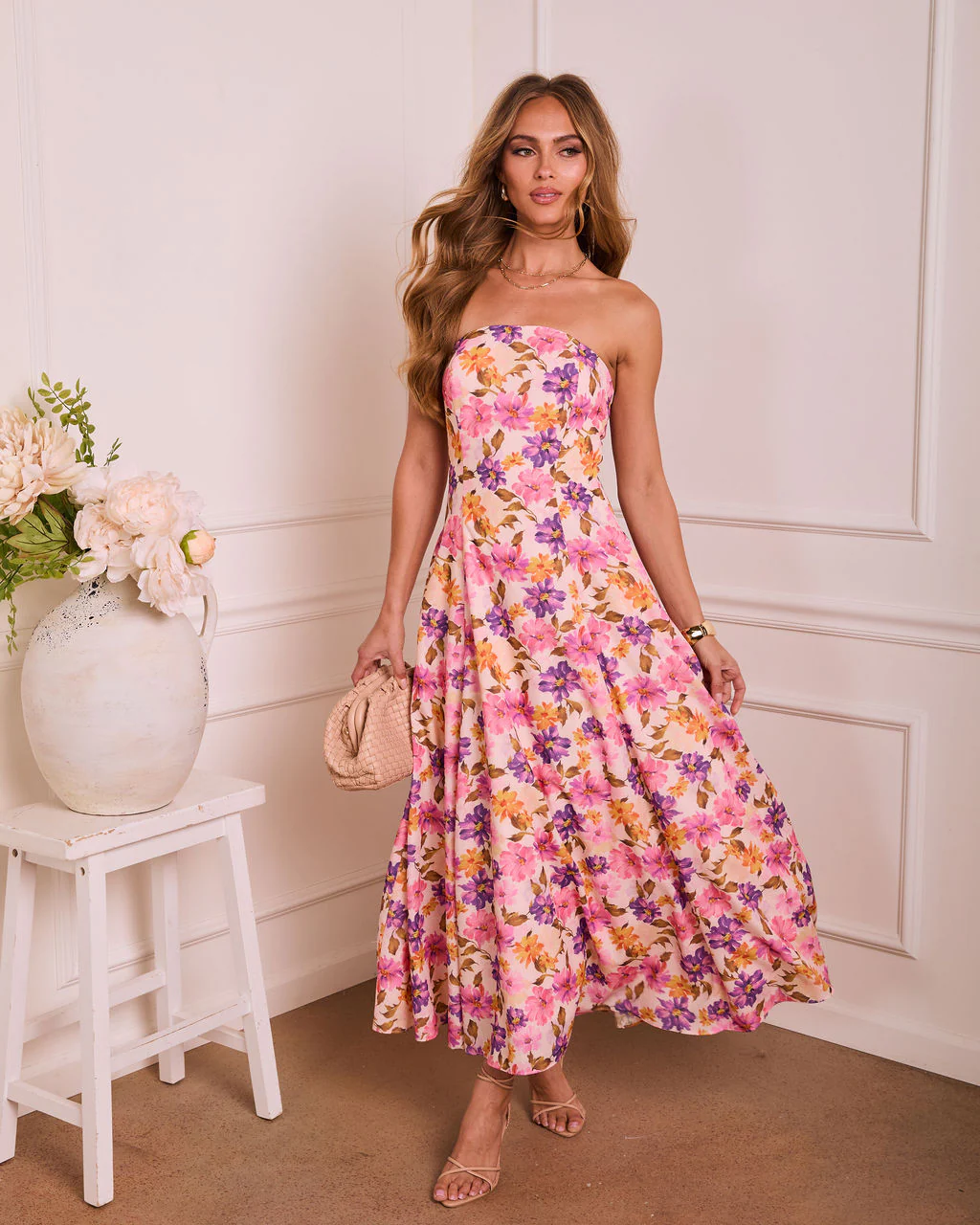 Floral Daydream Floral Strapless Maxi Dress - Image 5