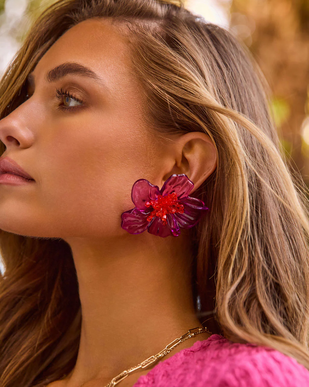 Florena Resin Flower Earrings - Image 2
