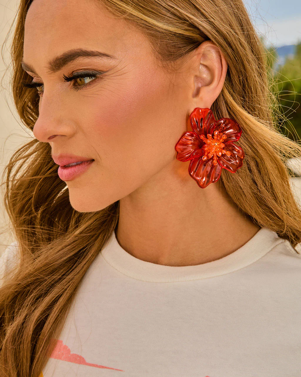 Florena Resin Flower Earrings - Image 5