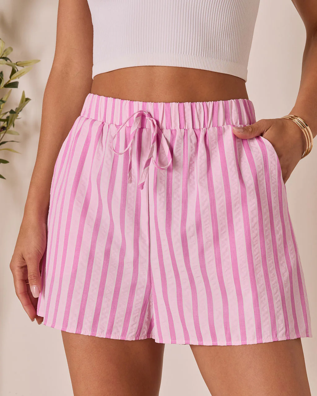 Florine Striped Drawstring Shorts - Image 3