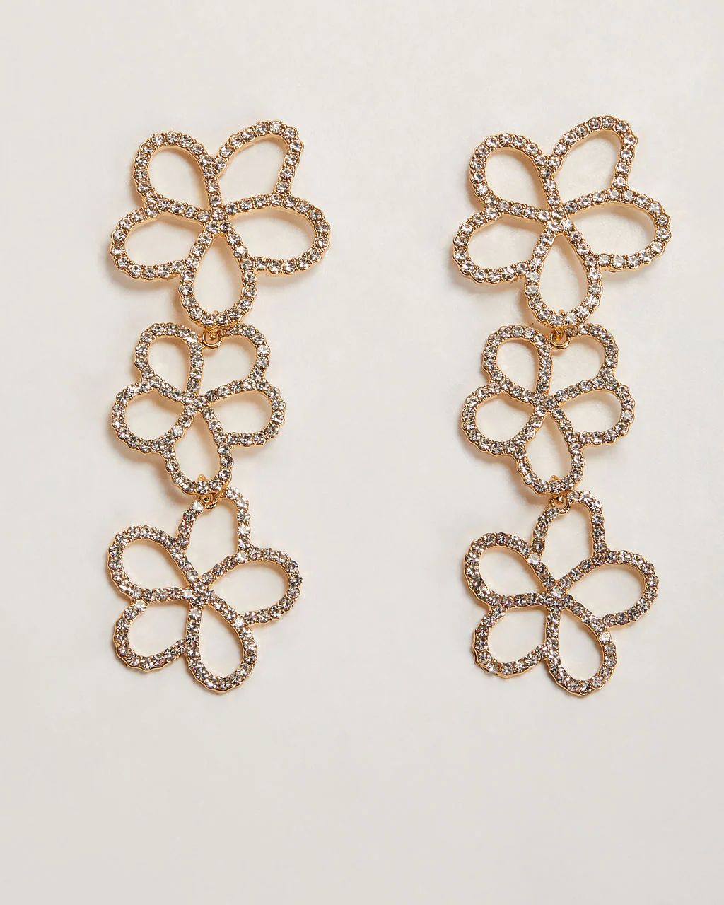 Flower Drop 18k Gold Plated Earrings - Image 2