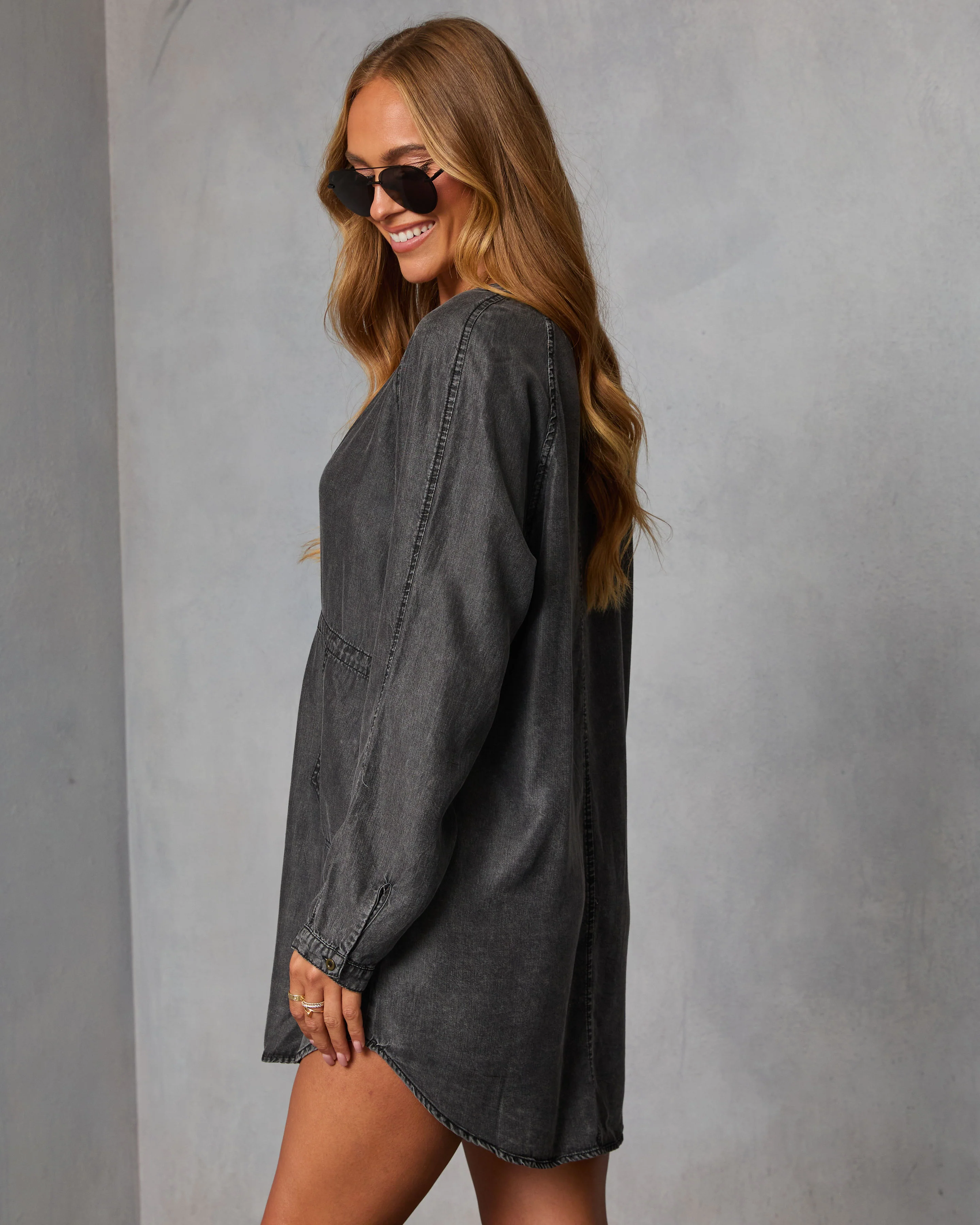 Follow Me Shift Denim Shirt Dress - Image 4