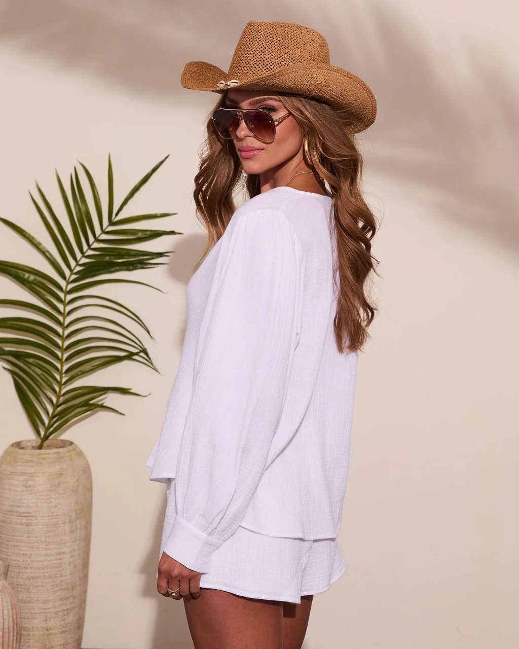 Fiji Cotton Gauze Button Down Top - Image 16