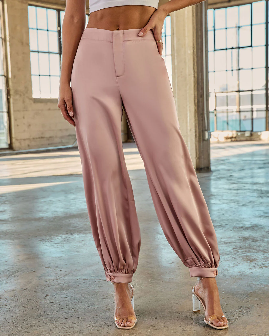 Forward Feeling Satin Joggers - Image 2