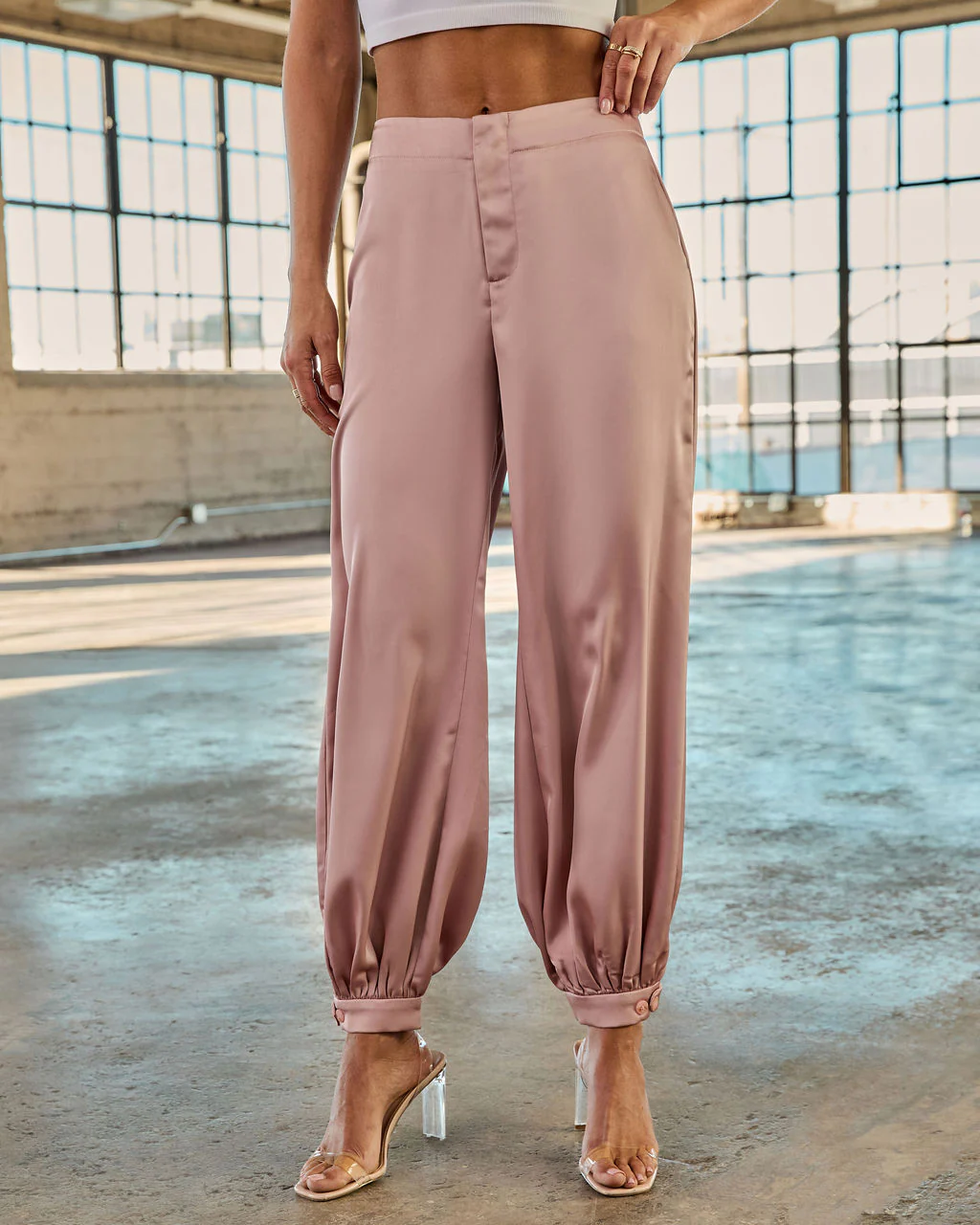 Forward Feeling Satin Joggers - Image 3